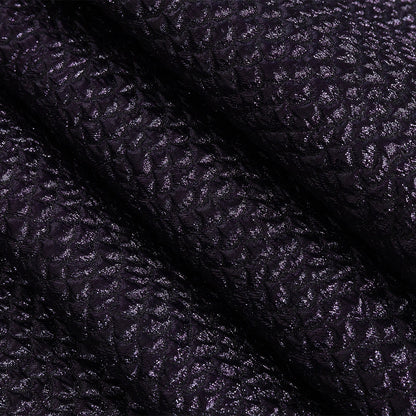 Metallic Eggplant Dimensional Scallops Brocade Detail