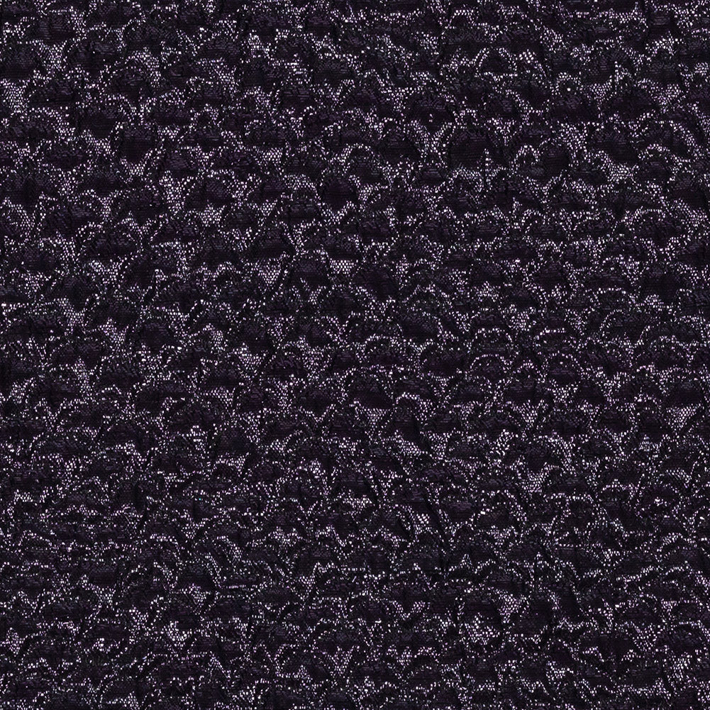 Metallic Eggplant Dimensional Scallops Brocade Full