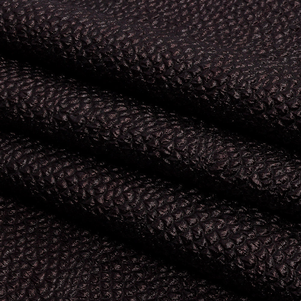 Metallic Dark Chocolate Dimensional Scallops Brocade Full