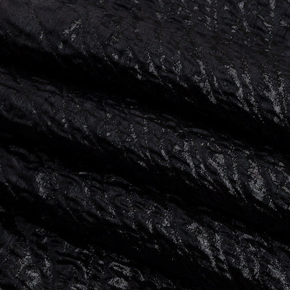 Metallic Black Rippling Luxury Brocade Full