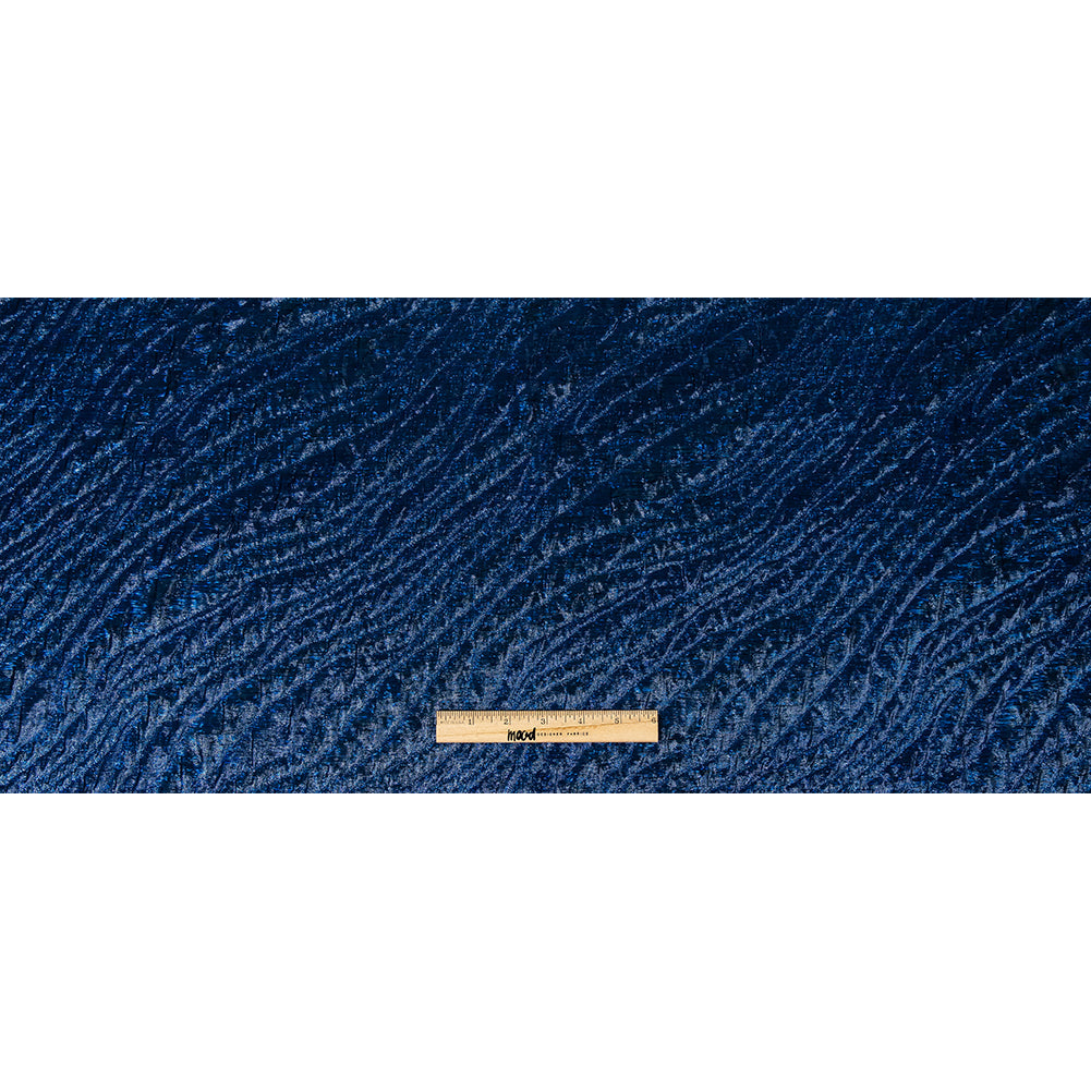 Metallic Royal Blue Rippling Luxury Brocade Folded