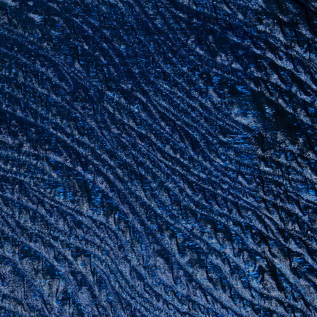 Metallic Royal Blue Rippling Luxury Brocade