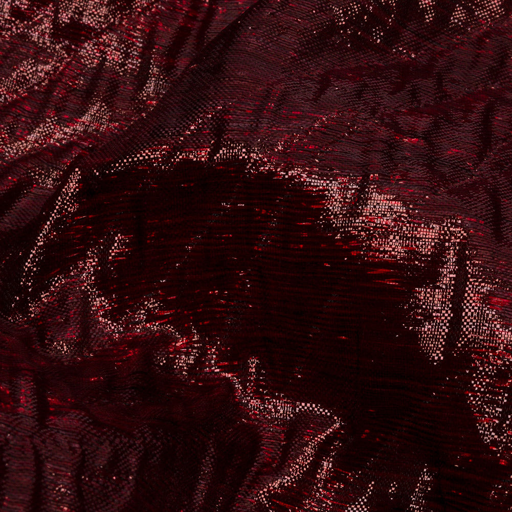 Metallic Wine Rippling Luxury Brocade Folded