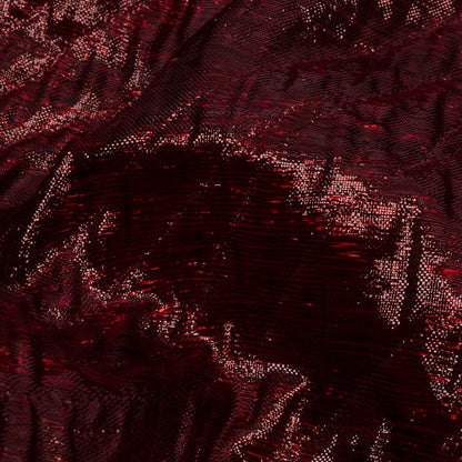 Metallic Wine Rippling Luxury Brocade Folded