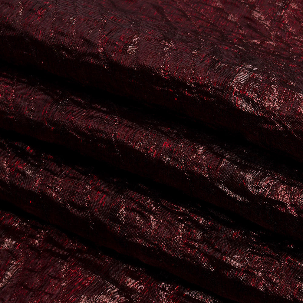 Metallic Wine Rippling Luxury Brocade Full