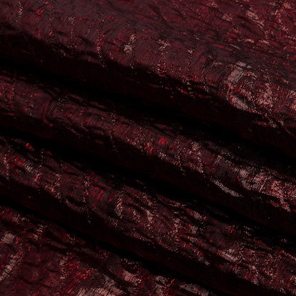 Metallic Wine Rippling Luxury Brocade Full