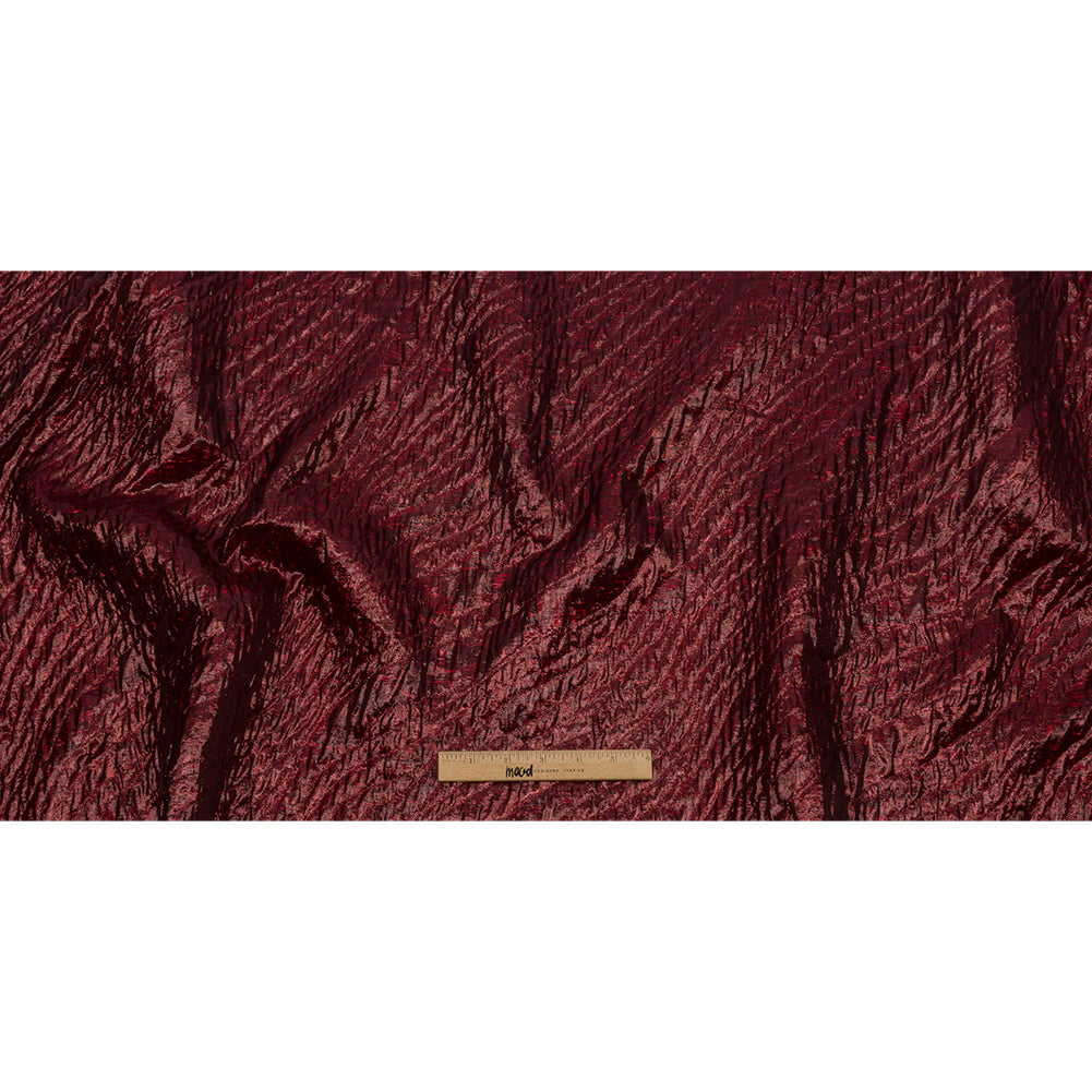 Metallic Wine Rippling Luxury Brocade Drape