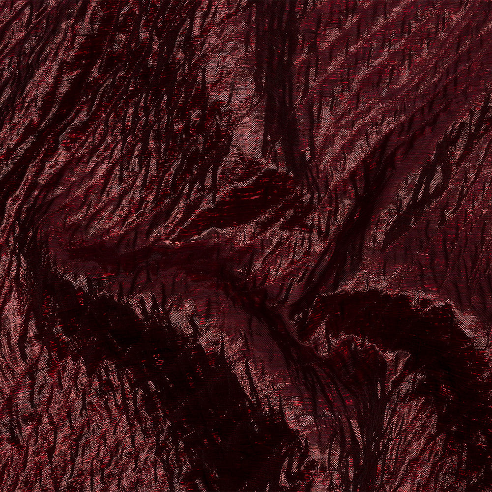 Metallic Wine Rippling Luxury Brocade