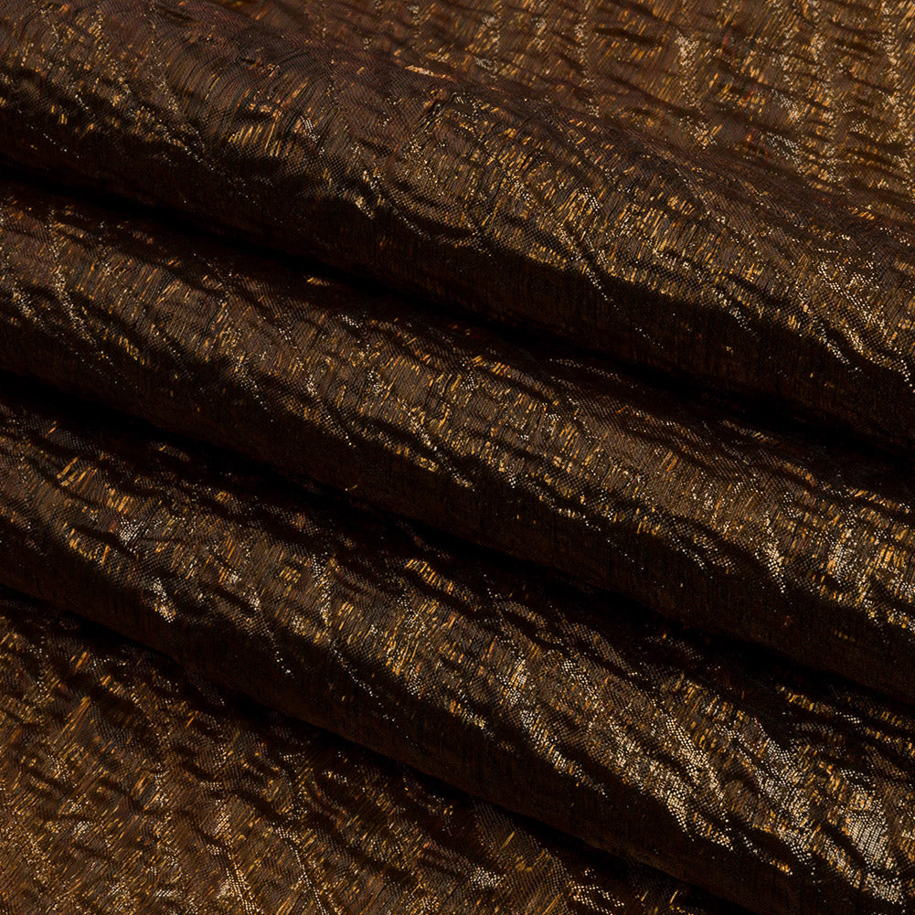 Metallic Copper Rippling Luxury Brocade Full