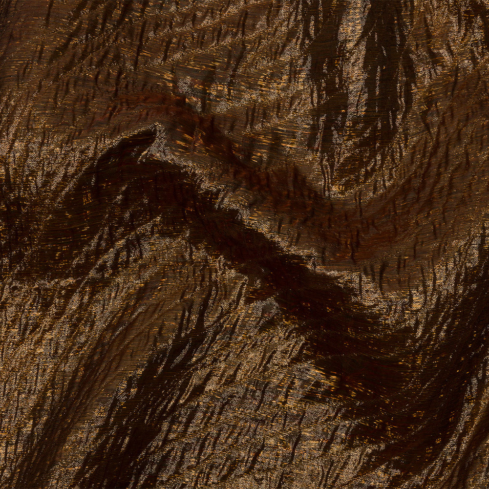 Metallic Copper Rippling Luxury Brocade