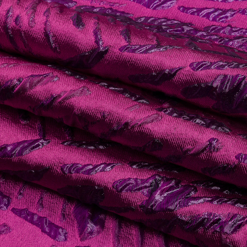 Metallic Magenta Abstract Luxury Brocade