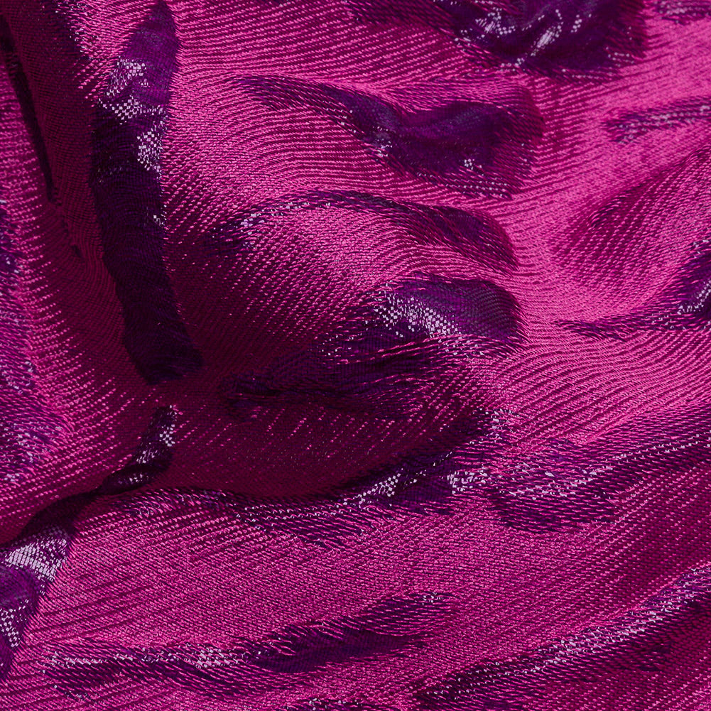 Metallic Magenta Abstract Luxury Brocade