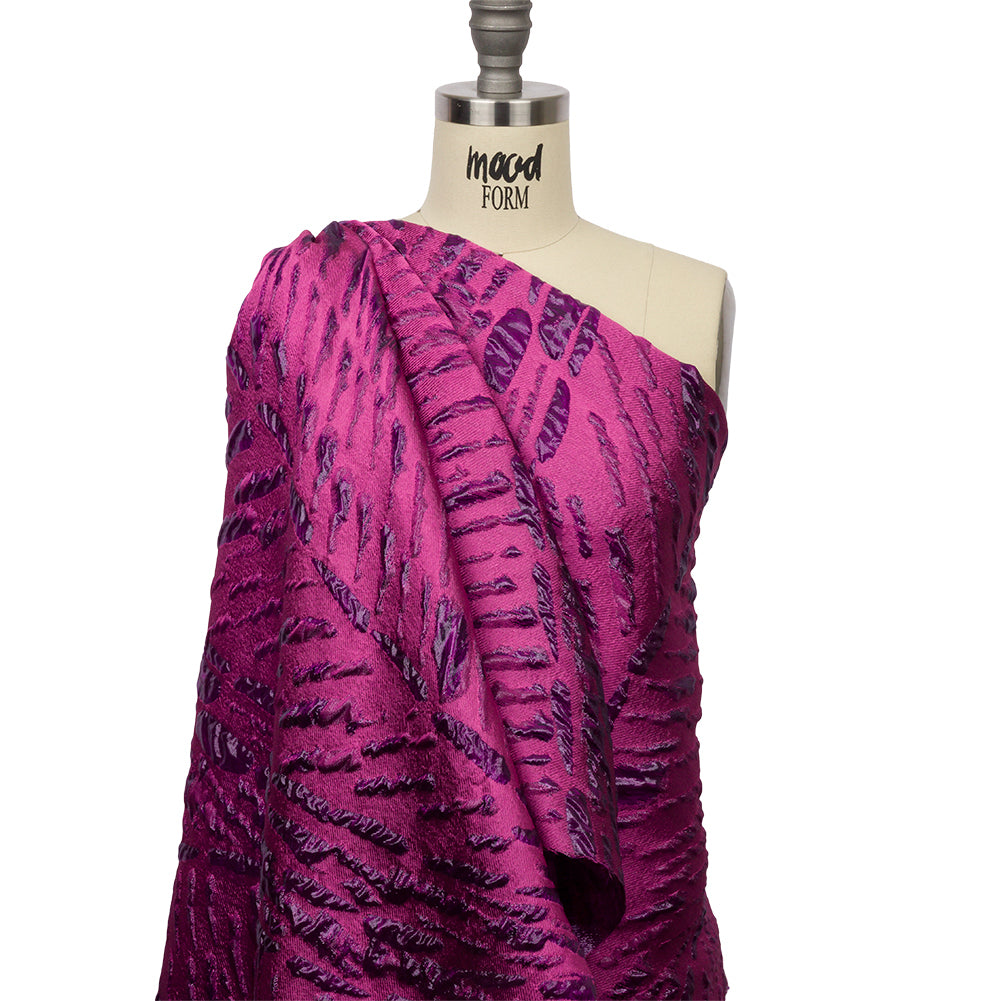 Metallic Magenta Abstract Luxury Brocade