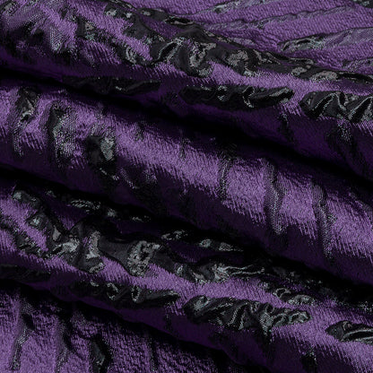 Metallic Purple and Black Abstract Luxury Brocade