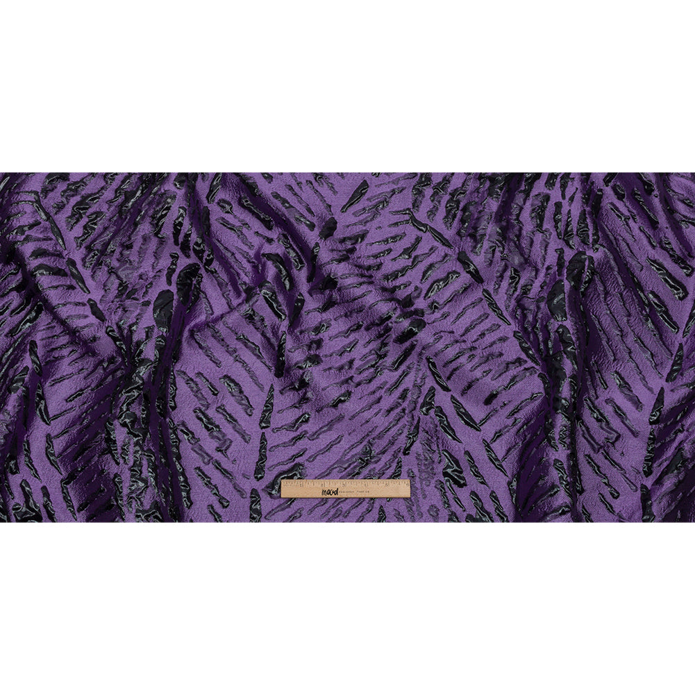 Metallic Purple and Black Abstract Luxury Brocade