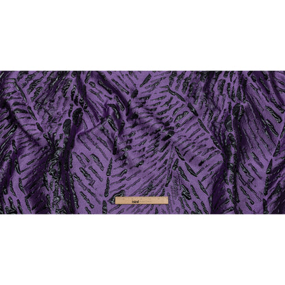 Metallic Purple and Black Abstract Luxury Brocade