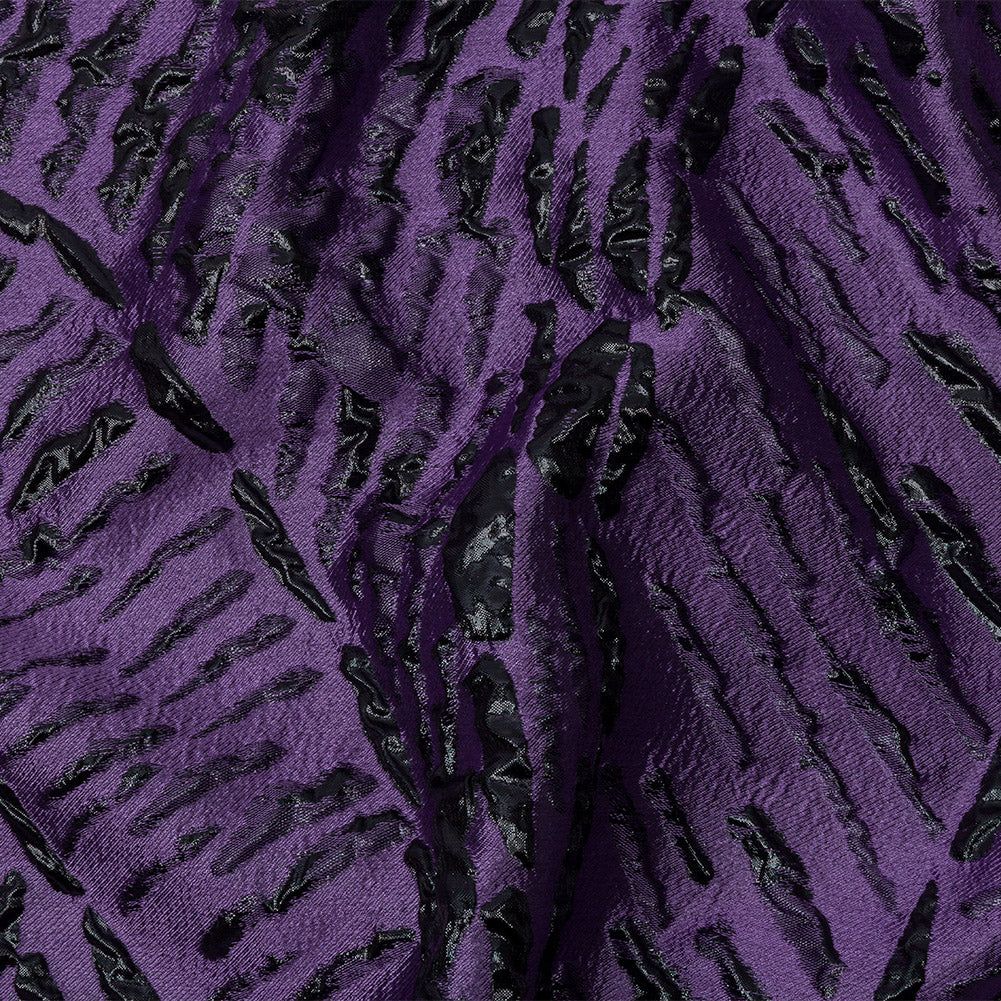 Metallic Purple and Black Abstract Luxury Brocade
