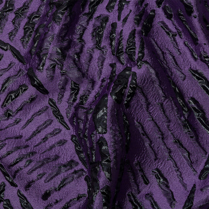 Metallic Purple and Black Abstract Luxury Brocade