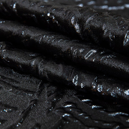 Metallic Black Abstract Luxury Brocade