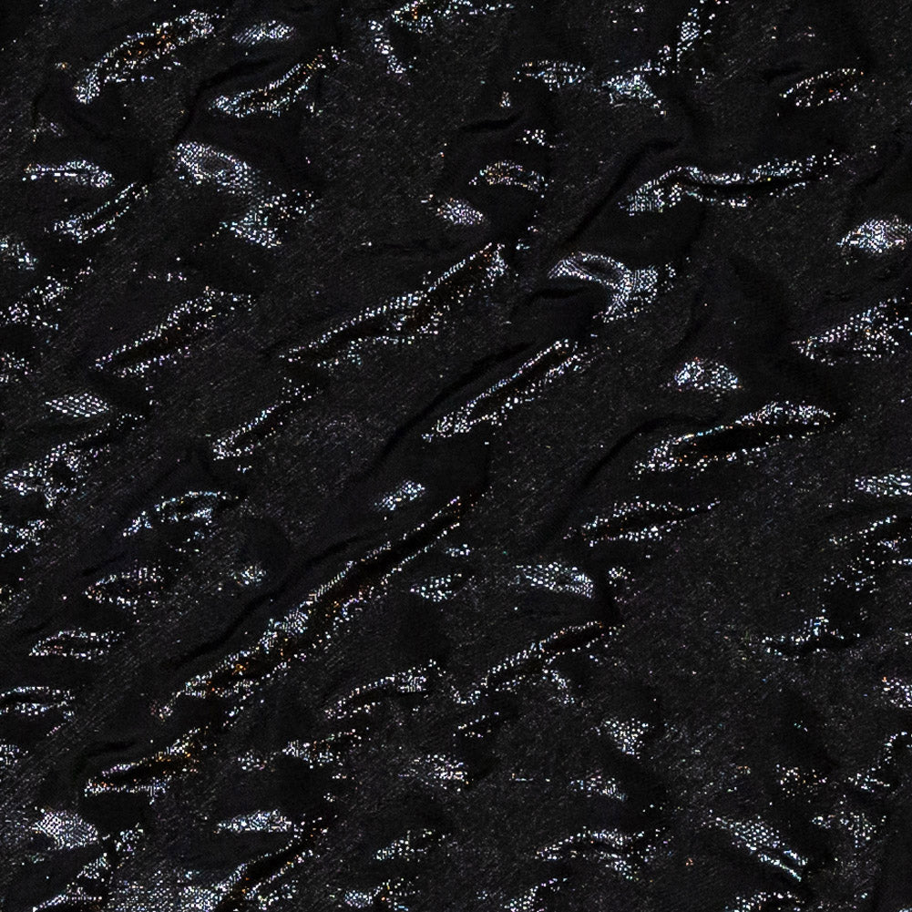 Metallic Black Abstract Luxury Brocade - Detail