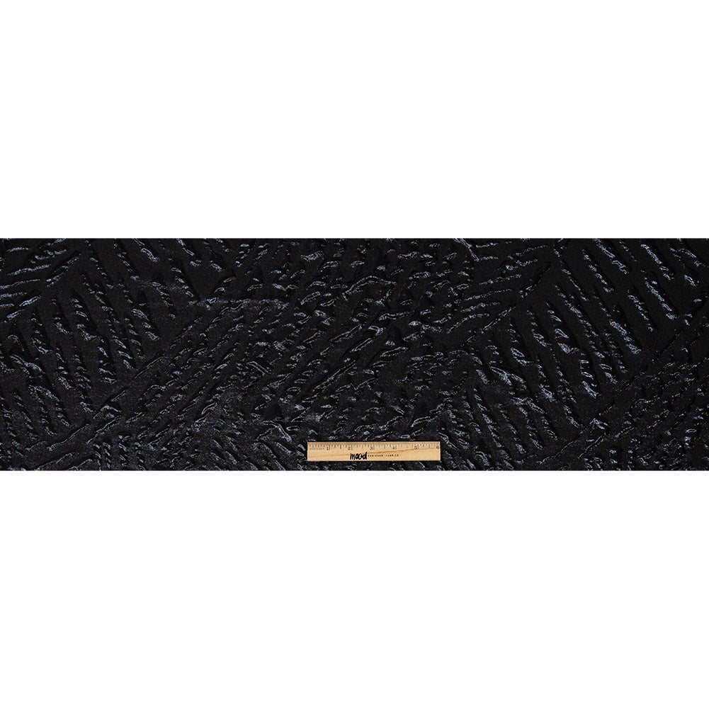 Metallic Black Abstract Luxury Brocade - Full
