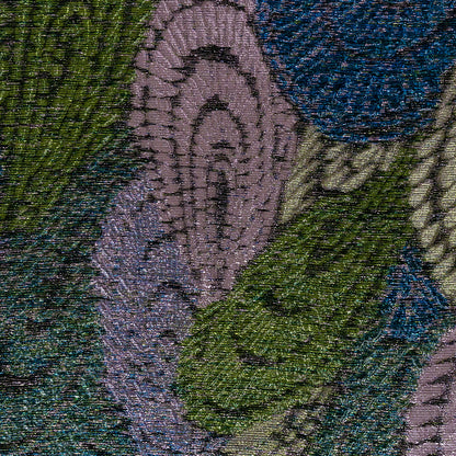 Metallic Diode Blue, Tortuga Bay and Dynasty Pink Peacock Feather Luxury Brocade