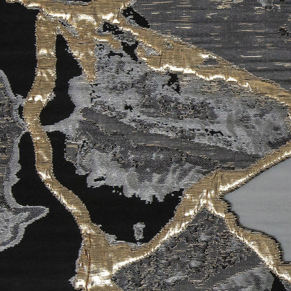 Metallic Gold and Black Abstract Burnout Luxury Brocade