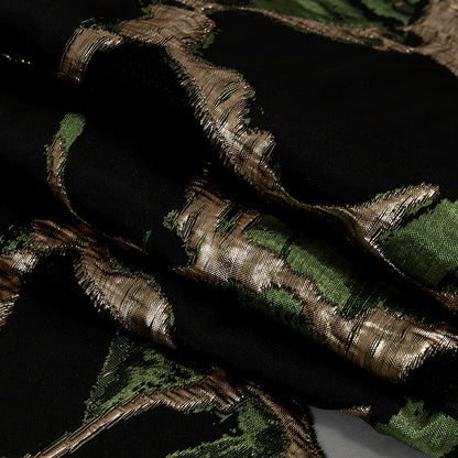Metallic Glitteratti and Green Abstract Burnout Luxury Brocade