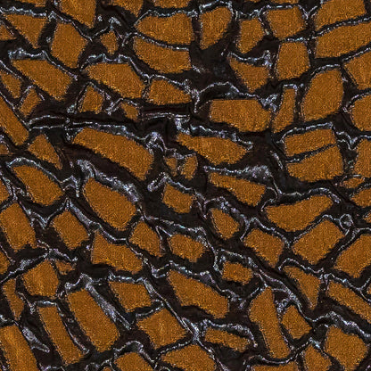 Metallic Rose Copper and Black Abstract Luxury Brocade