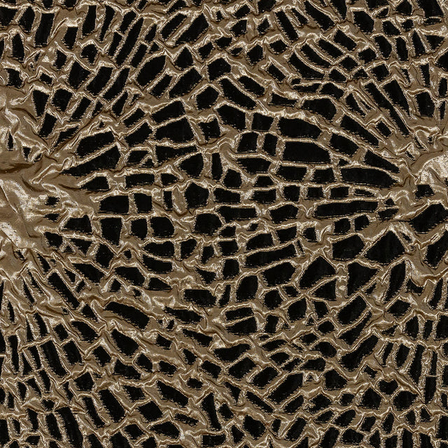 Metallic Black and Gold Abstract Luxury Brocade