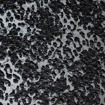 Metallic After Dark and Silver Leopard Patterned Luxury Brocade