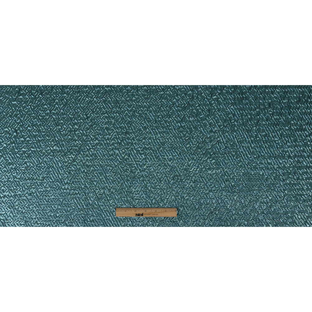 Capella Metallic Space Cadet Wavy Luxury Brocade - Full