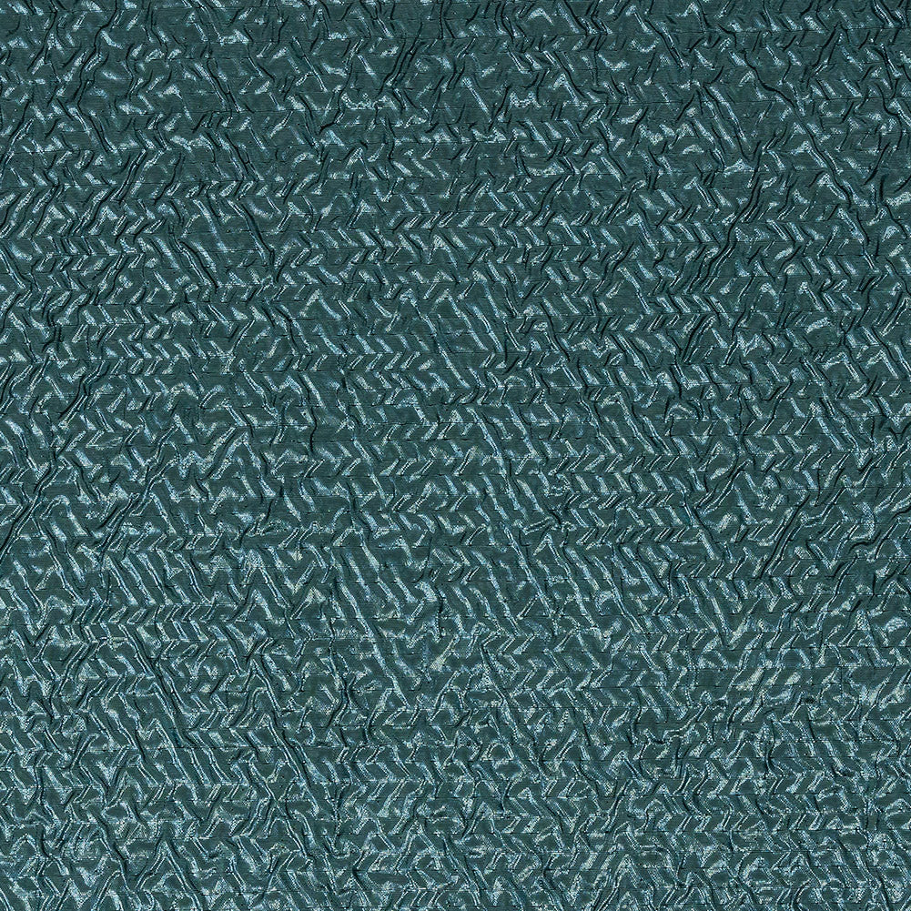 Capella Metallic Space Cadet Wavy Luxury Brocade
