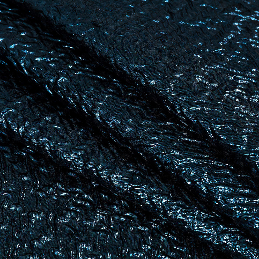 Capella Metallic Navy Wavy Luxury Brocade