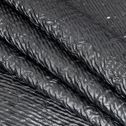 Capella Metallic Gunmetal Wavy Luxury Brocade Detail
