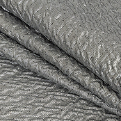Brocado de lujo ondulado plateado metálico Capella