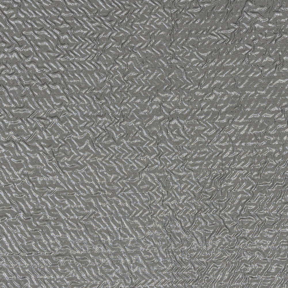 Capella Metallic Silver Wavy Luxury Brocade