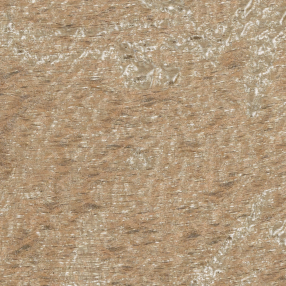 Metallic Gold and Creamsicle Abstract Luxury Brocade - Detail