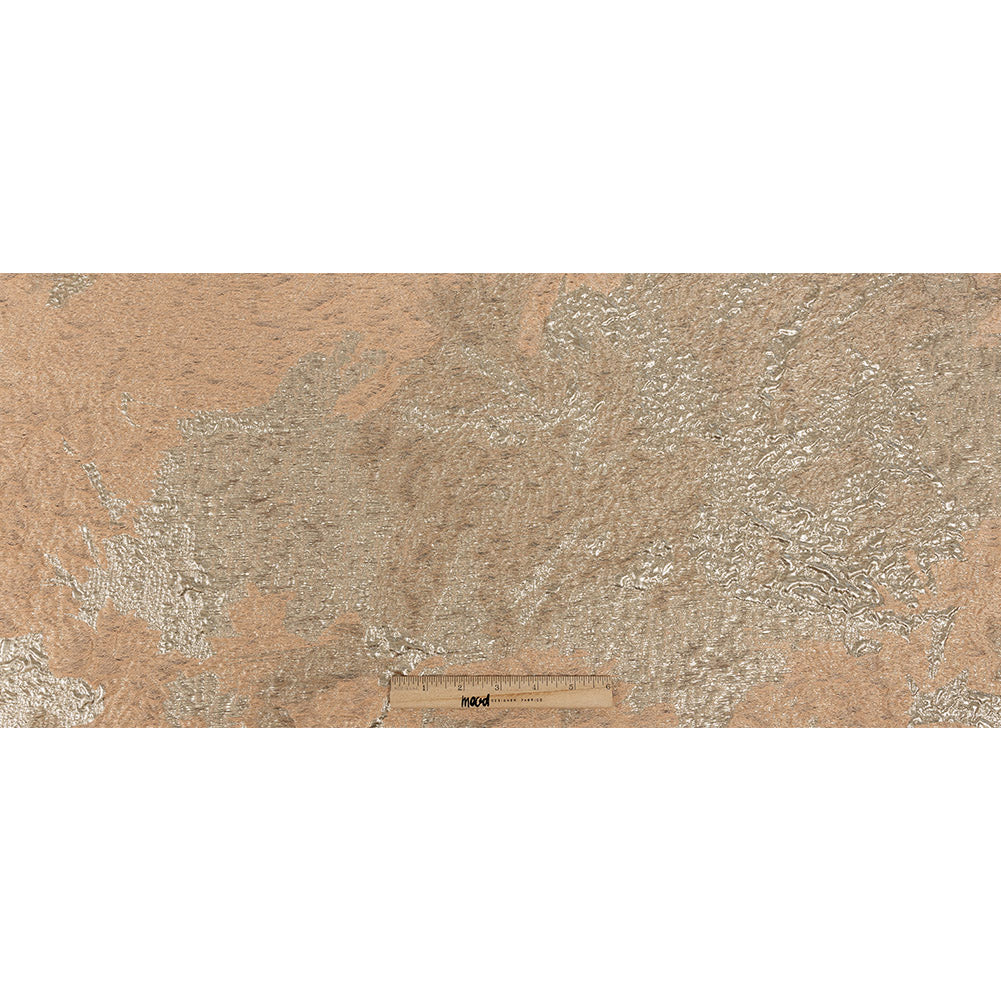 Metallic Gold and Creamsicle Abstract Luxury Brocade - Full
