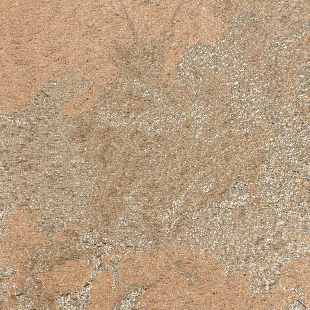 Metallic Gold and Creamsicle Abstract Luxury Brocade