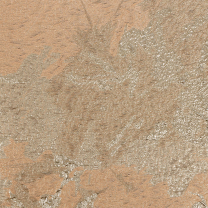 Metallic Gold and Creamsicle Abstract Luxury Brocade
