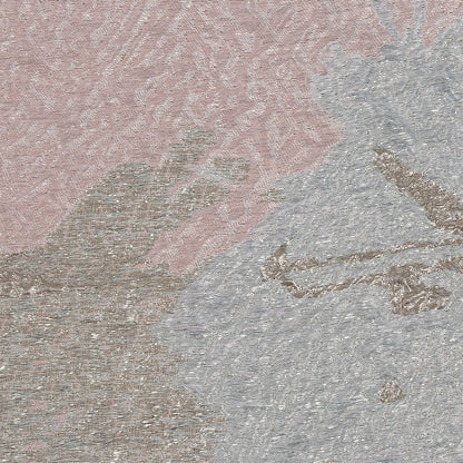 Metallic Silver, Pink and Aqua Abstract Luxury Brocade