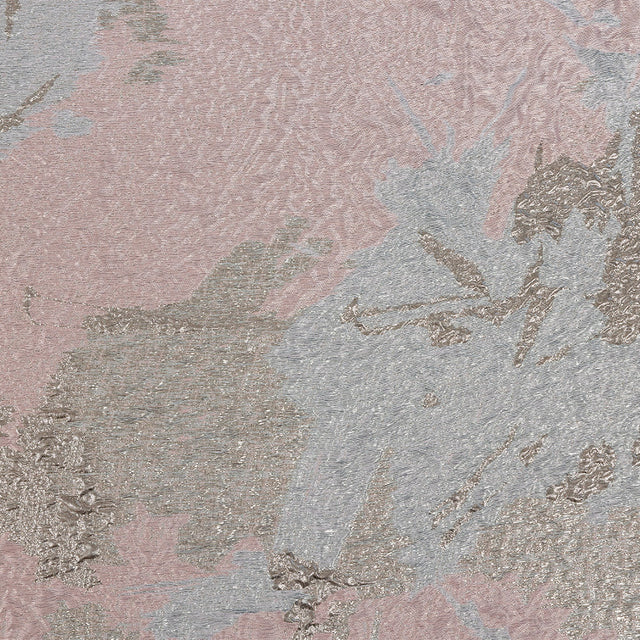 Metallic Silver, Pink and Aqua Abstract Luxury Brocade