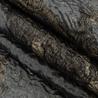 Metallic Gold and Black Abstract Luxury Brocade