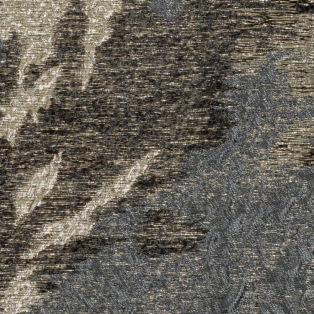 Metallic Gold and Black Abstract Luxury Brocade - Detail