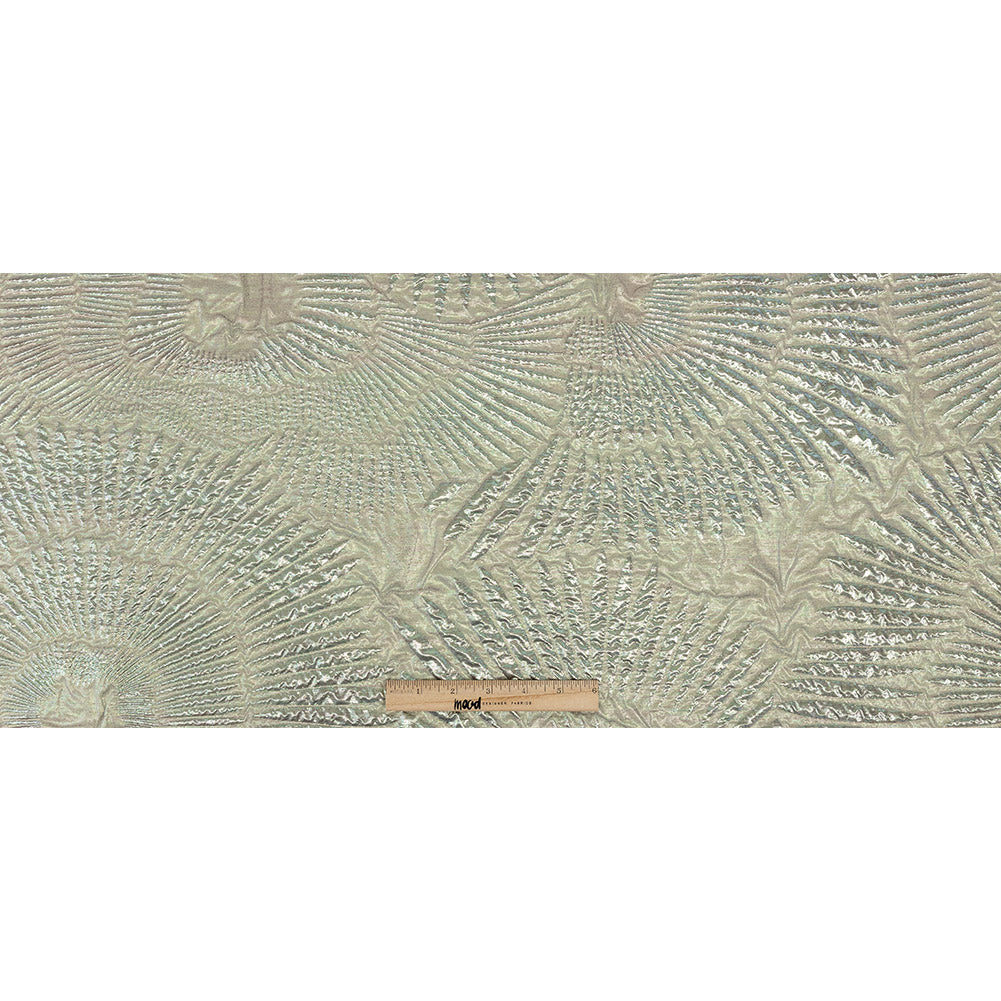 Metallic Iridescent Gold, Mint and Pink Abstract Luxury Brocade - Full