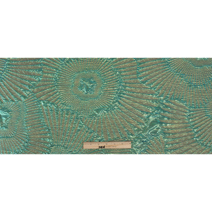 Metallic Iridescent Turquoise, Yellow and Pink Abstract Luxury Brocade