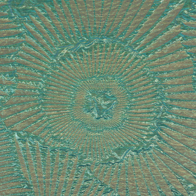 Metallic Iridescent Turquoise, Yellow and Pink Abstract Luxury Brocade
