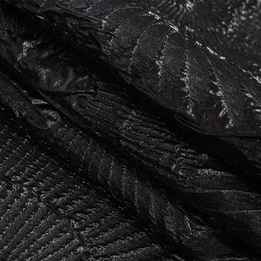 Metallic Black Abstract Luxury Brocade