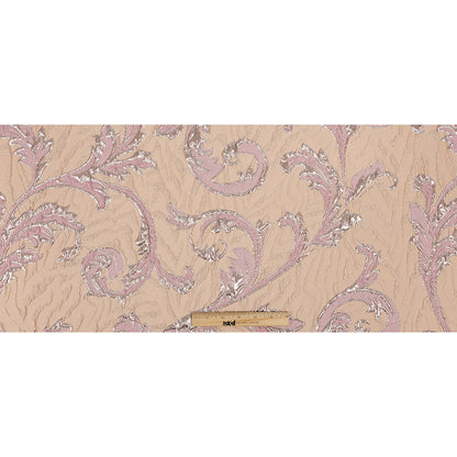 Metallic Rose Gold, Pink and Creamsicle Scrolls Luxury Brocade